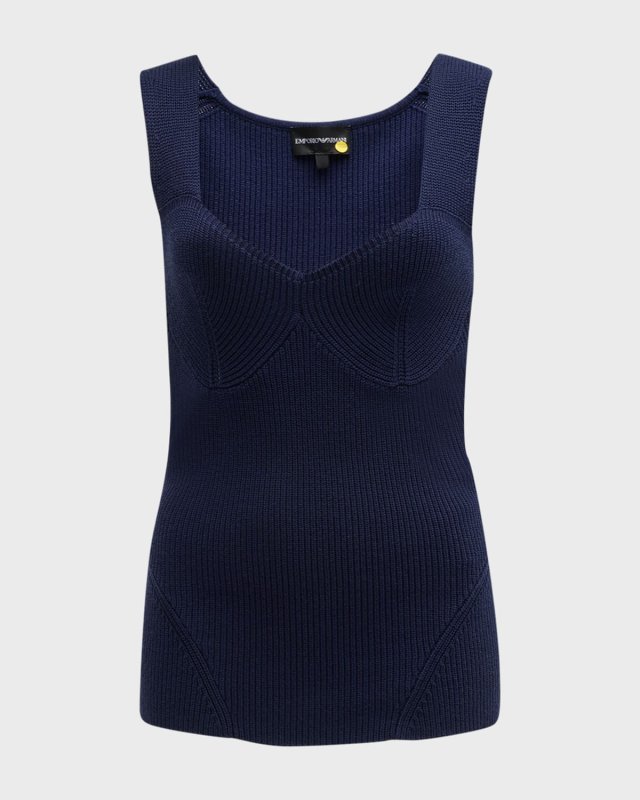 V-Neck Ribbed Knit Tank
